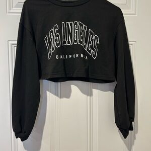 Black Los Angeles Cropped Long Sleeve